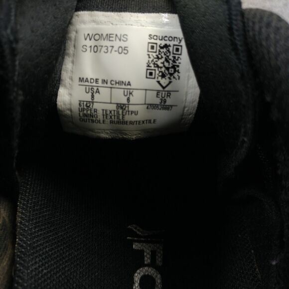 Saucony Peregrine 12 Womens Size 8 Trail Running Shoes Black Low Top Sneakers - Picture 3 of 11